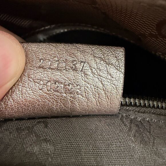 Authentic GUCCI GG Imprime Handbag Tote & Dustbag-Metallic Bronze-Excellent Cond - Picture 12 of 12